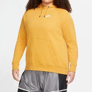 Nike Women Mustard Heather Fleece Pullover Hoodie Sweater Plus Size 1X